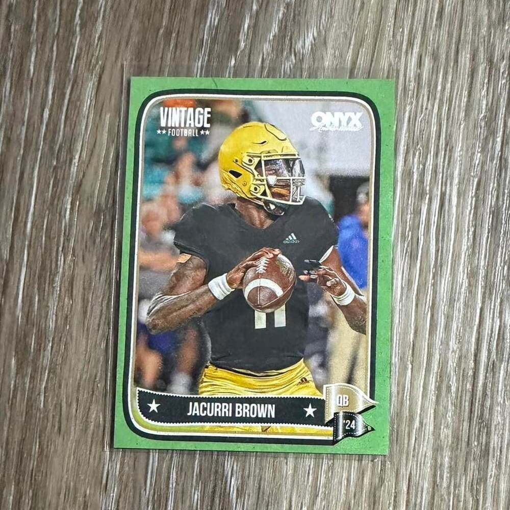 2024 Onyx Vintage Football Jacurri Brown Green Parallel Card /50